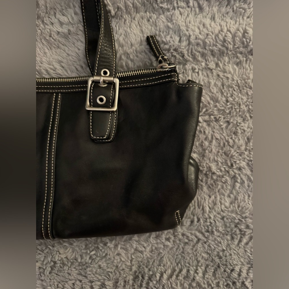 COACH Y2K Black Leather Legacy Satchel Handbag - Picture 9 of 14